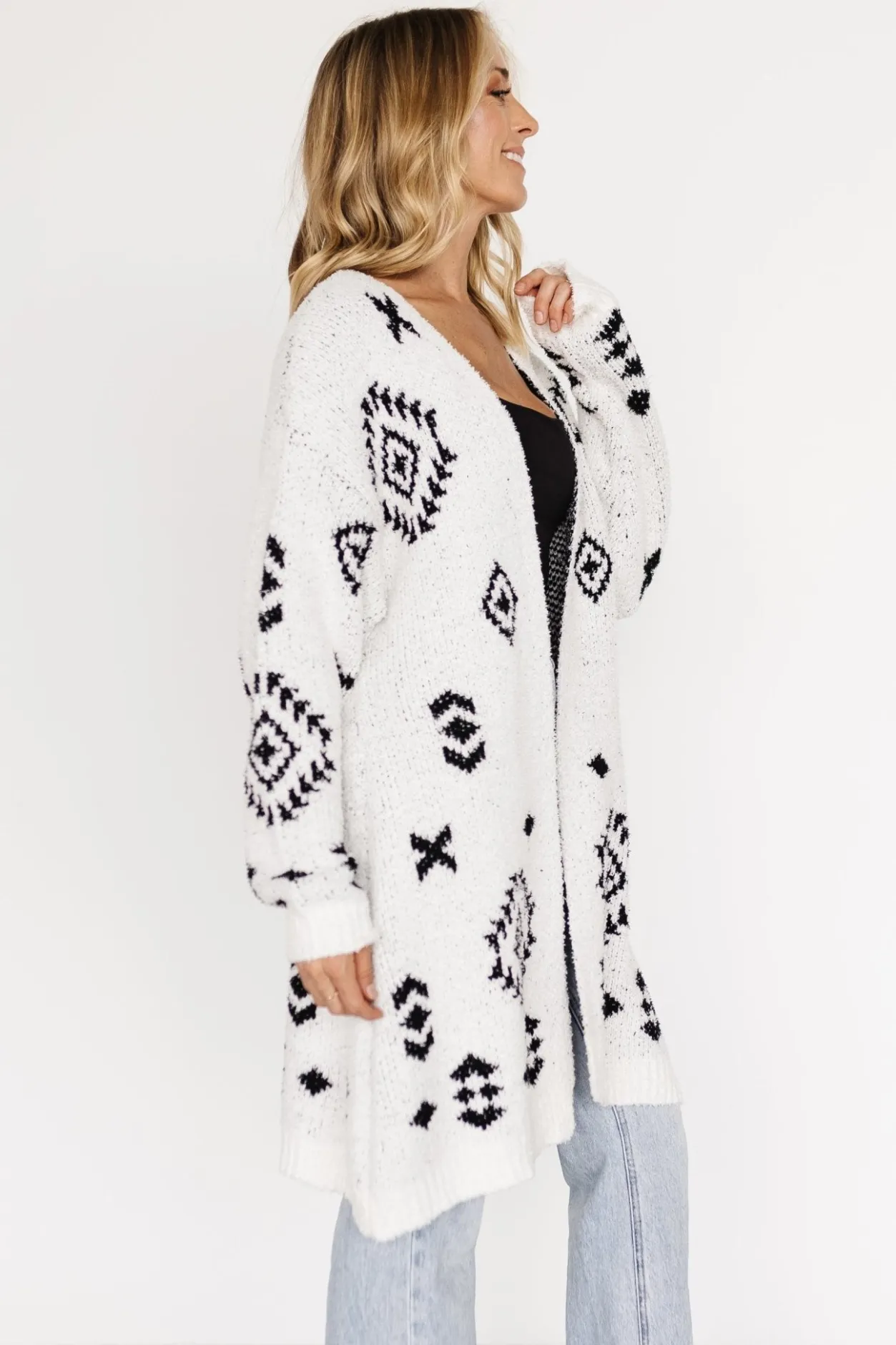 Outlet Baltic Born Missoula Oversized Cardigan | Off White + Black OffWhite+Black