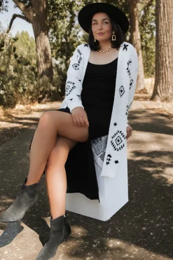 Outlet Baltic Born Missoula Oversized Cardigan | Off White + Black OffWhite+Black