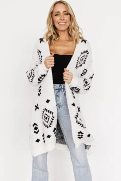 Outlet Baltic Born Missoula Oversized Cardigan | Off White + Black OffWhite+Black
