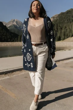 Fashion Baltic Born Missoula Oversized Cardigan | Navy + Ivory Navy+Ivory