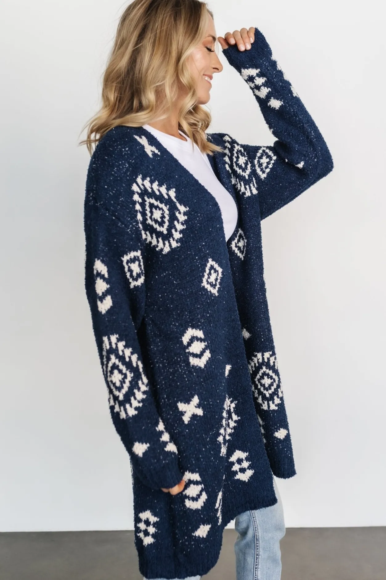Fashion Baltic Born Missoula Oversized Cardigan | Navy + Ivory Navy+Ivory