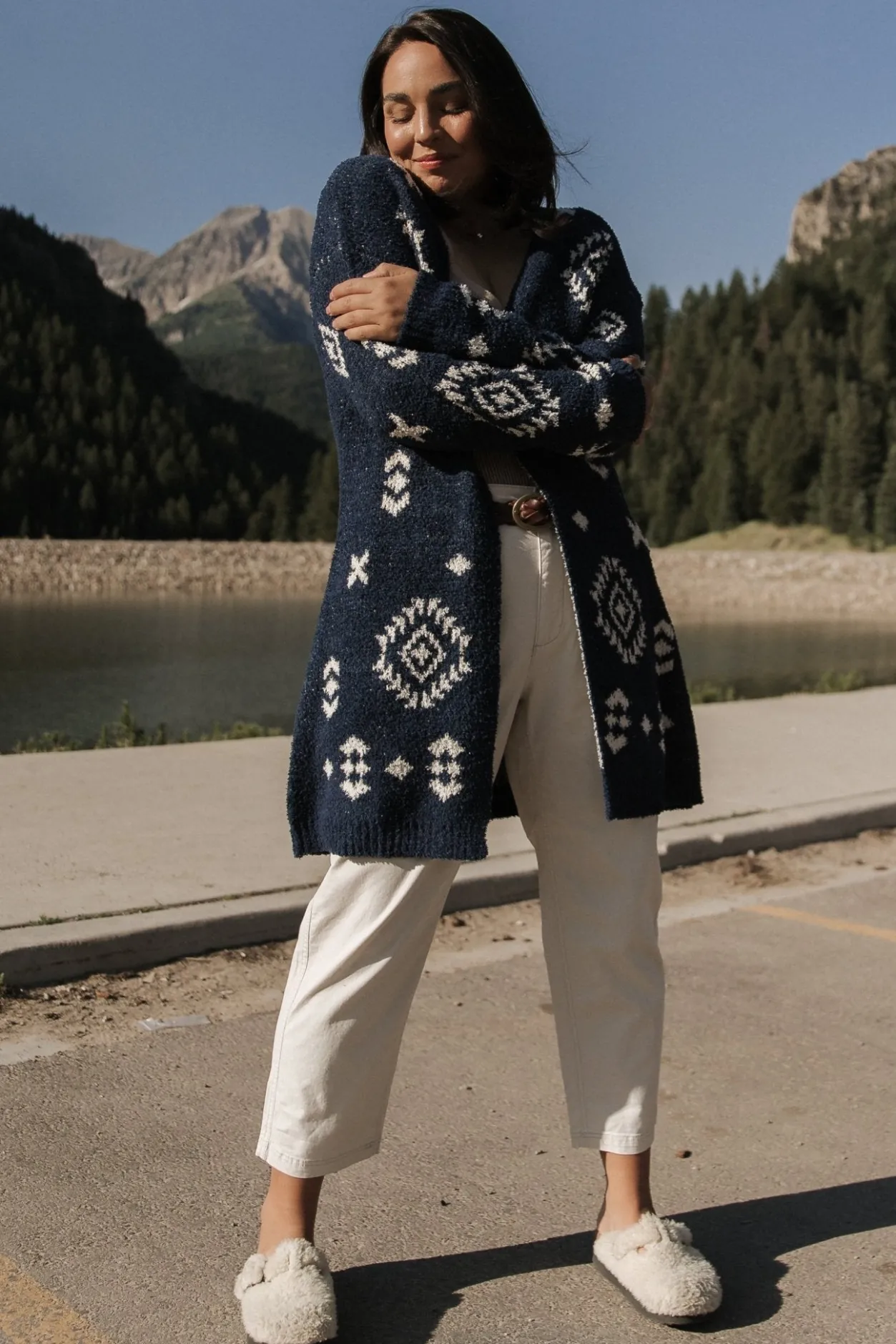 Fashion Baltic Born Missoula Oversized Cardigan | Navy + Ivory Navy+Ivory