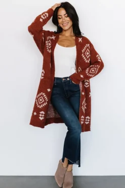 Best Baltic Born Missoula Oversized Cardigan | Rust + Beige Rust+Beige