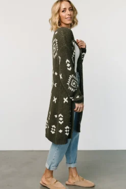 Online Baltic Born Missoula Oversized Cardigan | Olive + Off White Olive+OffWhite