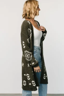 Online Baltic Born Missoula Oversized Cardigan | Olive + Off White Olive+OffWhite