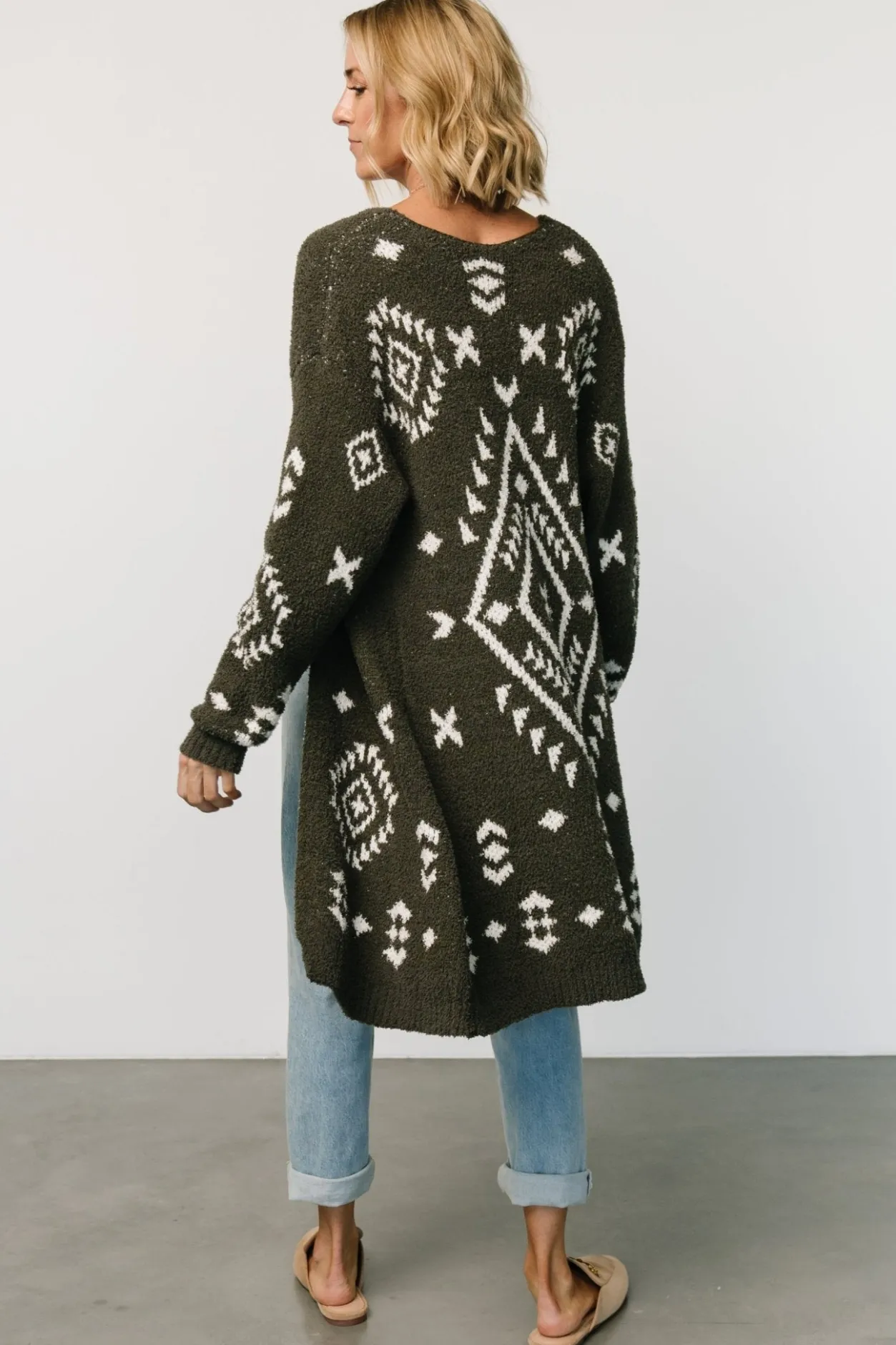 Online Baltic Born Missoula Oversized Cardigan | Olive + Off White Olive+OffWhite
