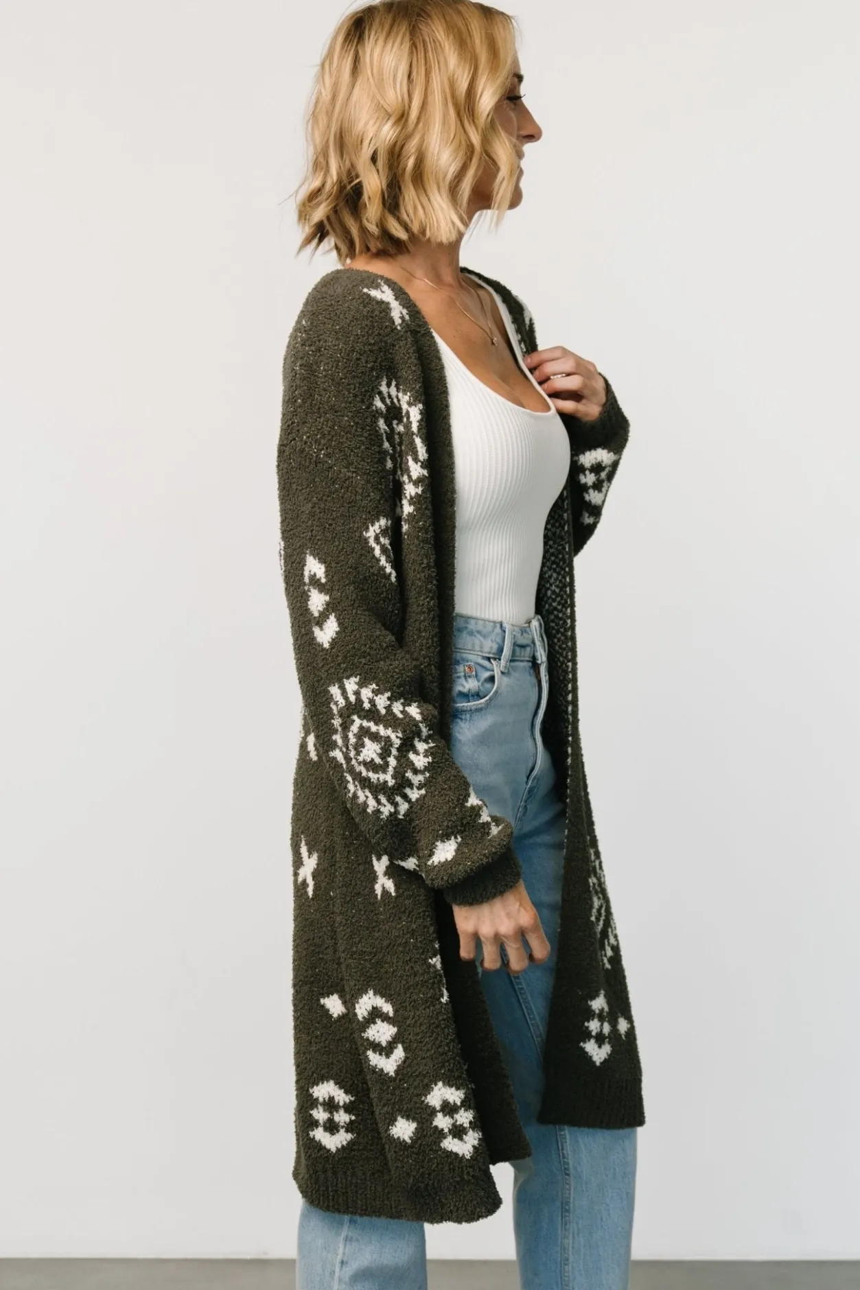 Online Baltic Born Missoula Oversized Cardigan | Olive + Off White Olive+OffWhite