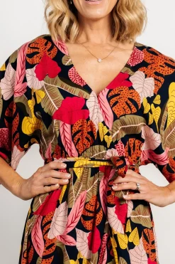 New Baltic Born Moira Kimono Maxi Dress | Navy Multi Print NavyMultiPrint