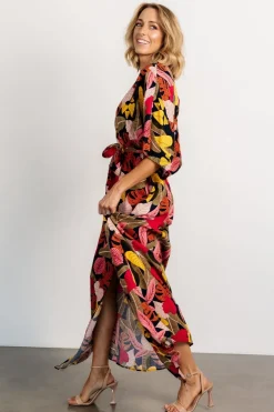 New Baltic Born Moira Kimono Maxi Dress | Navy Multi Print NavyMultiPrint