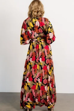New Baltic Born Moira Kimono Maxi Dress | Navy Multi Print NavyMultiPrint
