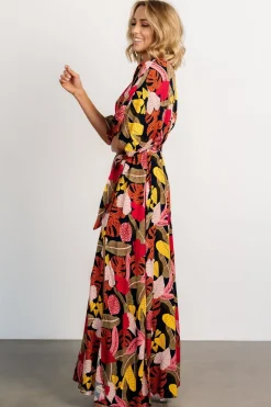 New Baltic Born Moira Kimono Maxi Dress | Navy Multi Print NavyMultiPrint
