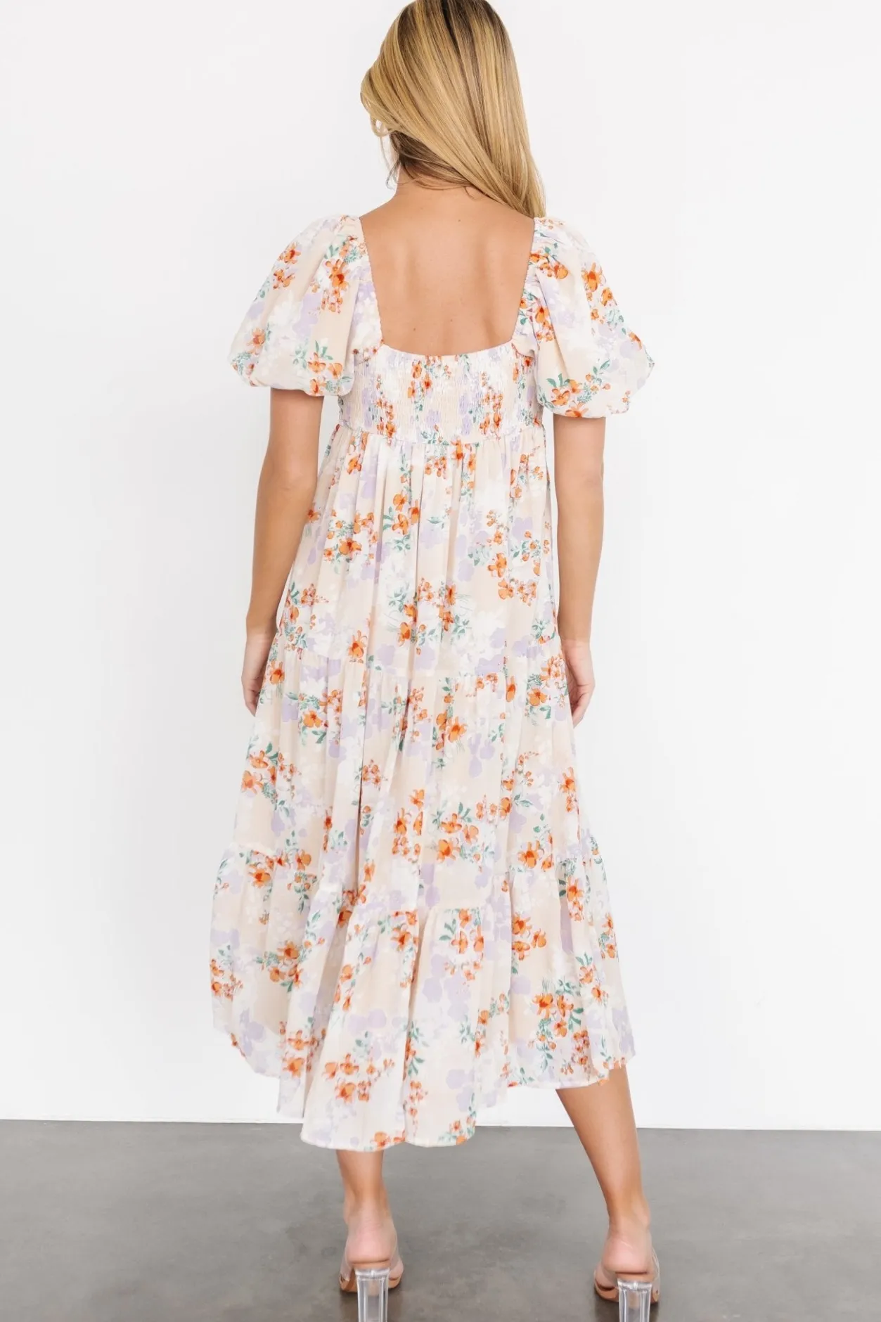 Online Baltic Born Molly Midi Dress | Cream Floral CreamFloral