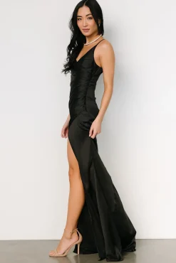 Online Baltic Born Monet Satin Gown | Black