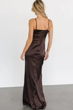 Online Baltic Born Monet Satin Gown | Dark Brown DarkBrown