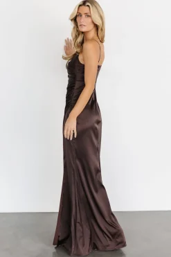 Online Baltic Born Monet Satin Gown | Dark Brown DarkBrown
