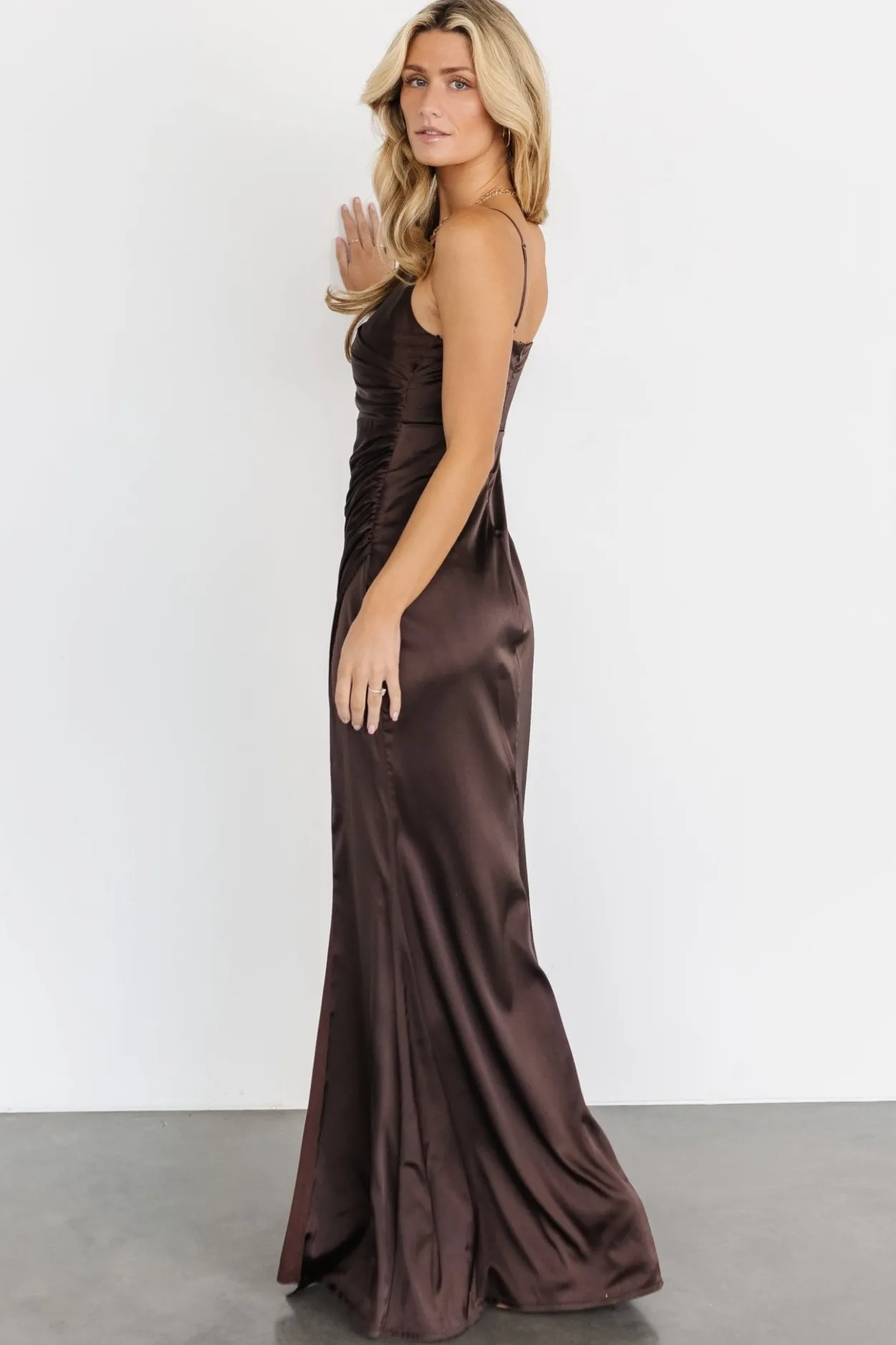 Online Baltic Born Monet Satin Gown | Dark Brown DarkBrown