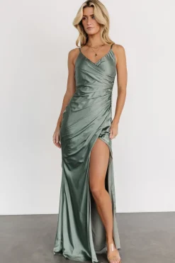 Discount Baltic Born Monet Satin Gown | Eucalyptus