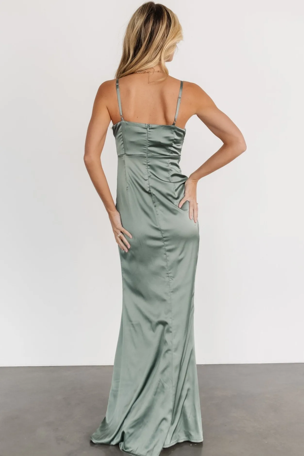 Discount Baltic Born Monet Satin Gown | Eucalyptus