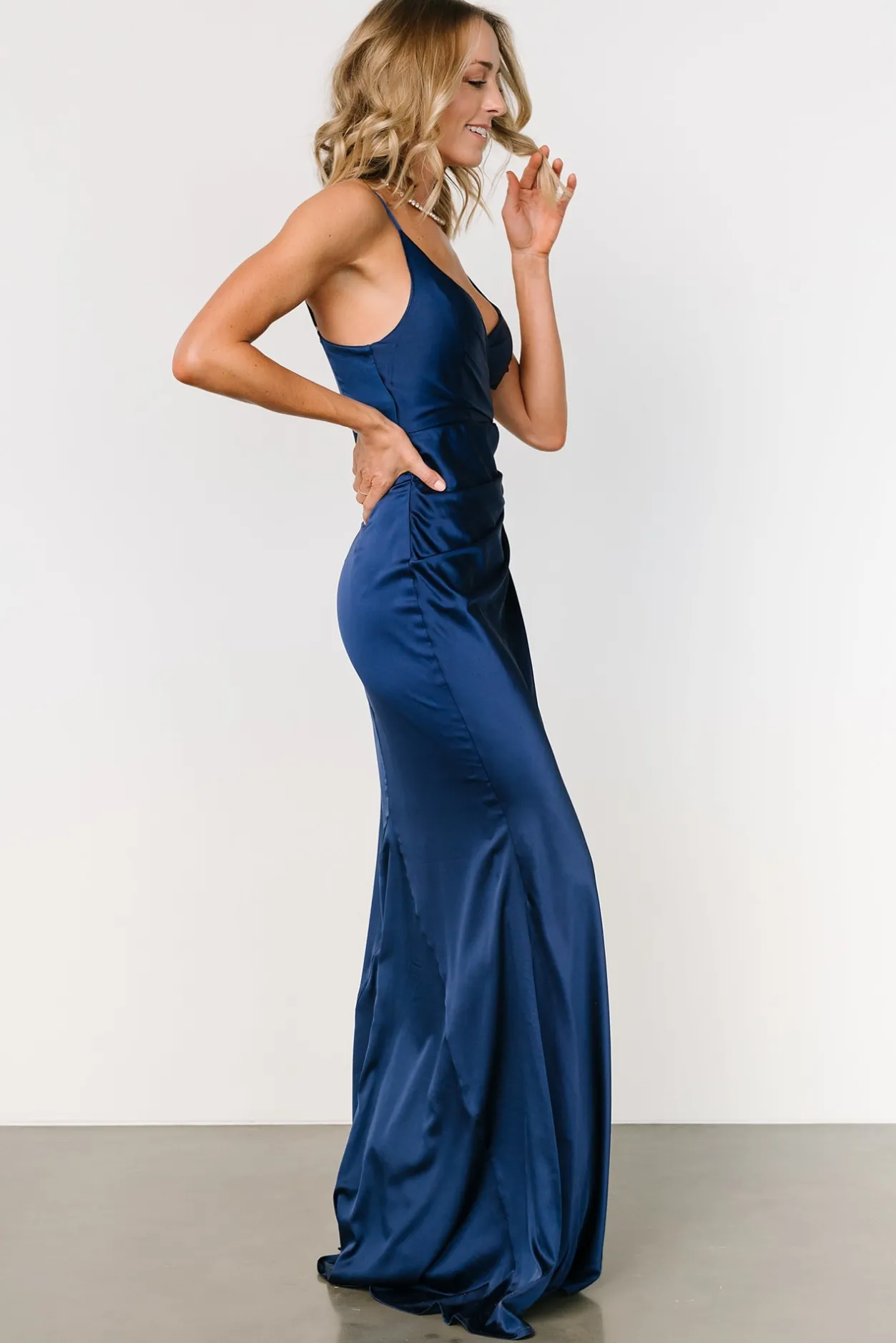 Clearance Baltic Born Monet Satin Gown | Navy
