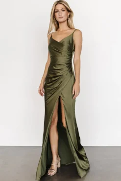 Online Baltic Born Monet Satin Gown | Olive