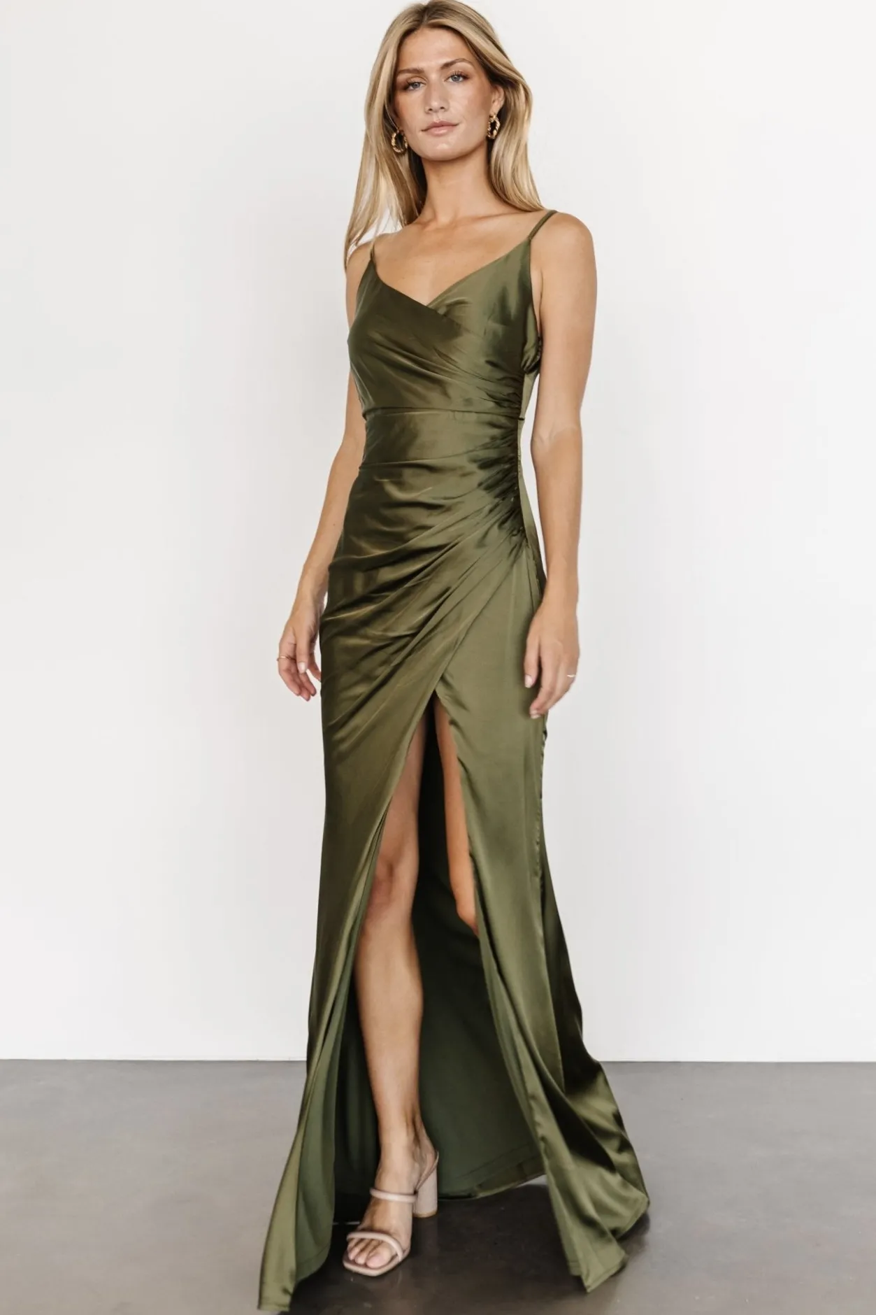 Online Baltic Born Monet Satin Gown | Olive