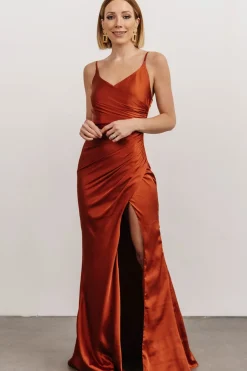 Online Baltic Born Monet Satin Gown | Rust