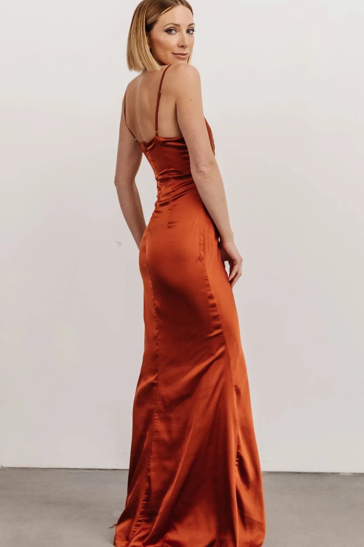 Online Baltic Born Monet Satin Gown | Rust