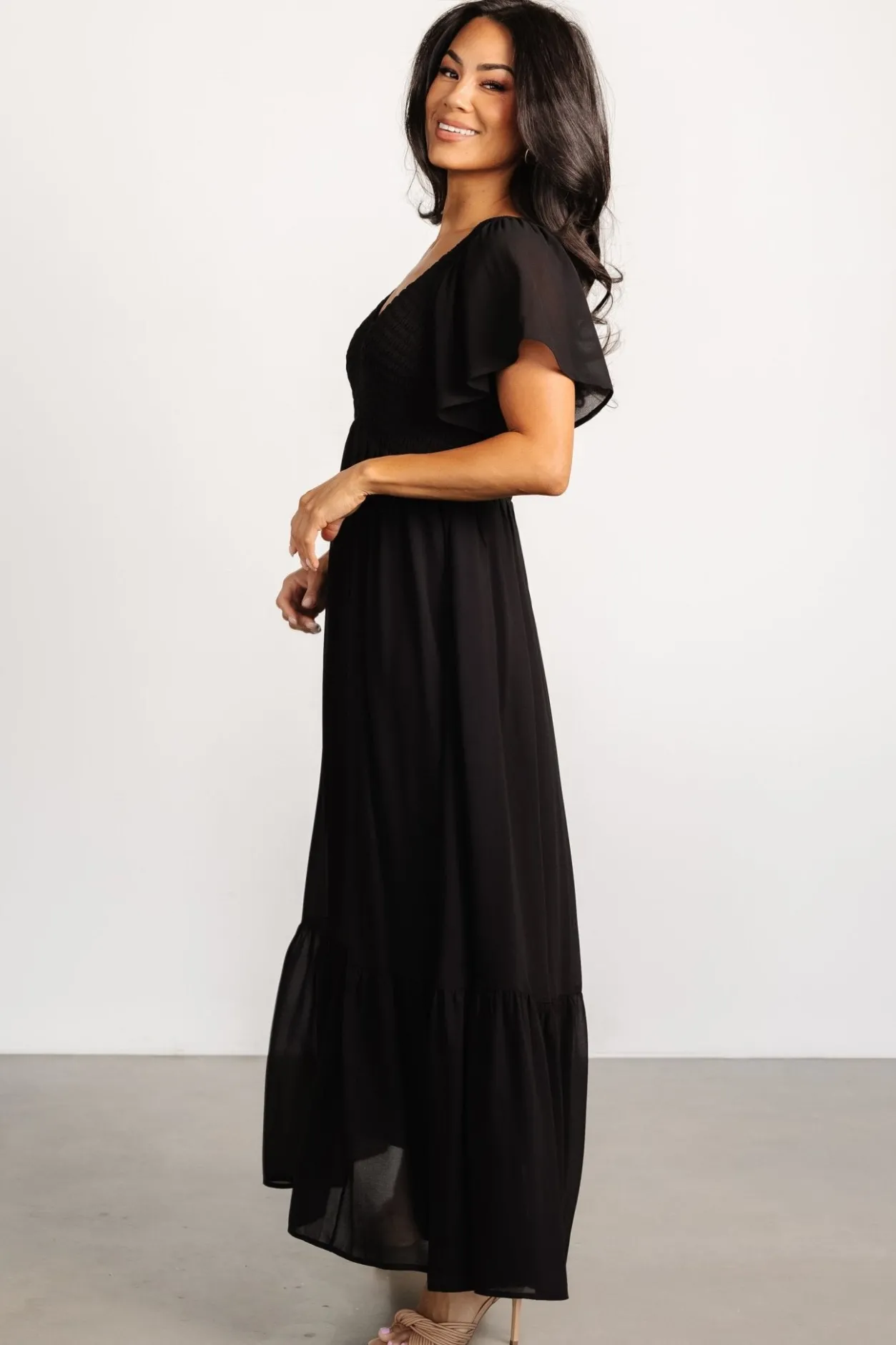 New Baltic Born Monica Smocked Dress | Black