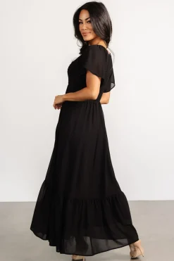 New Baltic Born Monica Smocked Dress | Black
