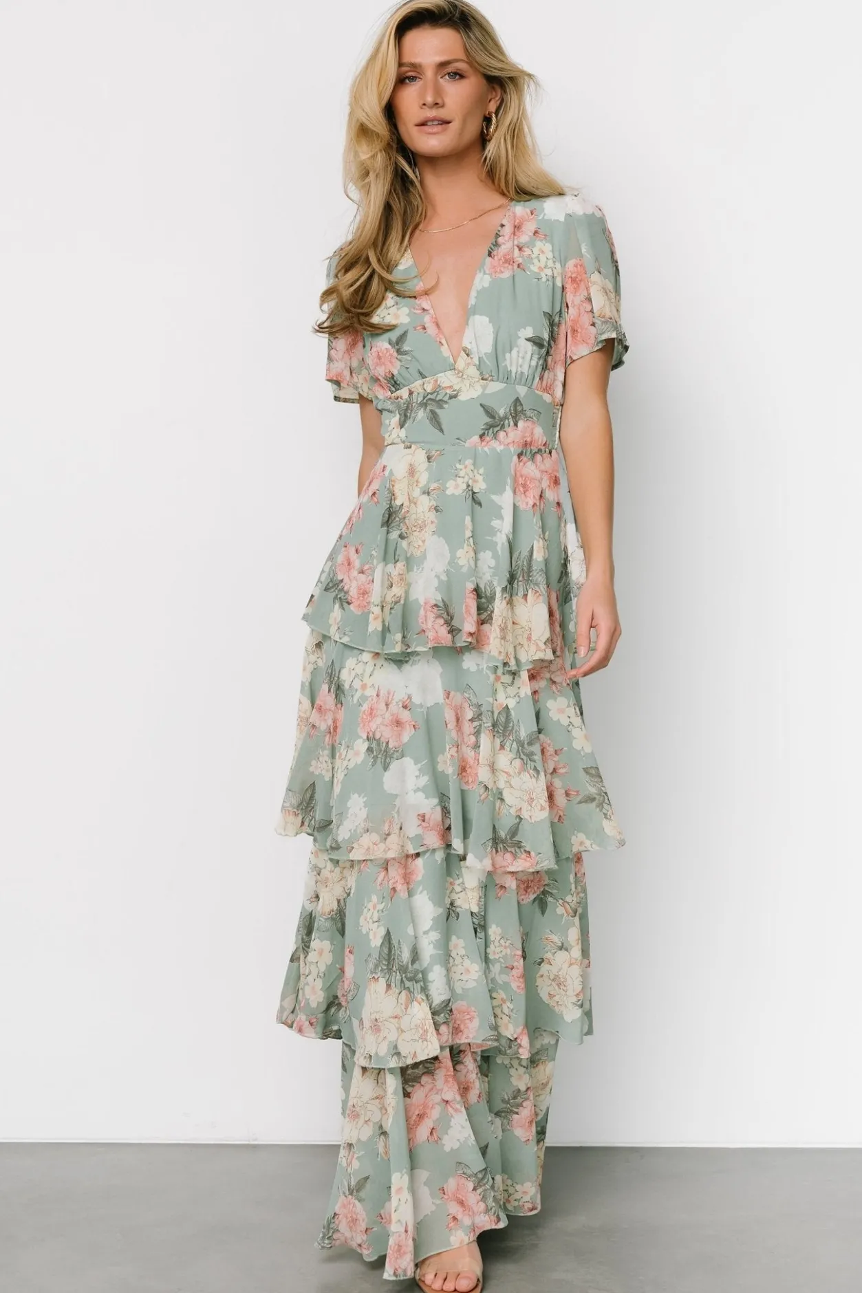 New Baltic Born Montaigne Ruffle Maxi Dress | Sage Floral SageFloral