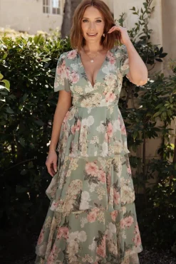 New Baltic Born Montaigne Ruffle Maxi Dress | Sage Floral SageFloral