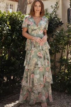 New Baltic Born Montaigne Ruffle Maxi Dress | Sage Floral SageFloral