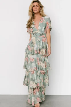 New Baltic Born Montaigne Ruffle Maxi Dress | Sage Floral SageFloral