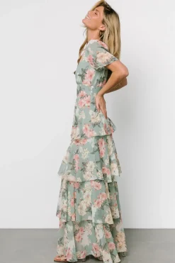 New Baltic Born Montaigne Ruffle Maxi Dress | Sage Floral SageFloral