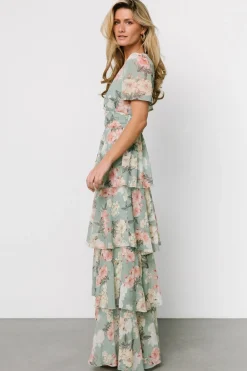 New Baltic Born Montaigne Ruffle Maxi Dress | Sage Floral SageFloral