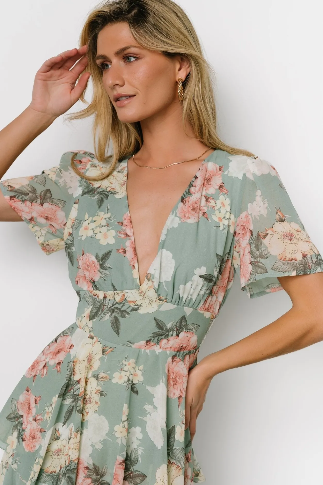 New Baltic Born Montaigne Ruffle Maxi Dress | Sage Floral SageFloral