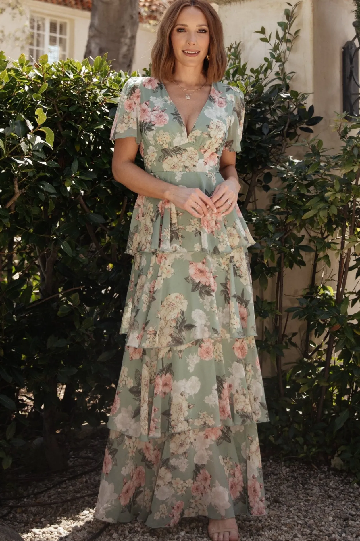 New Baltic Born Montaigne Ruffle Maxi Dress | Sage Floral SageFloral