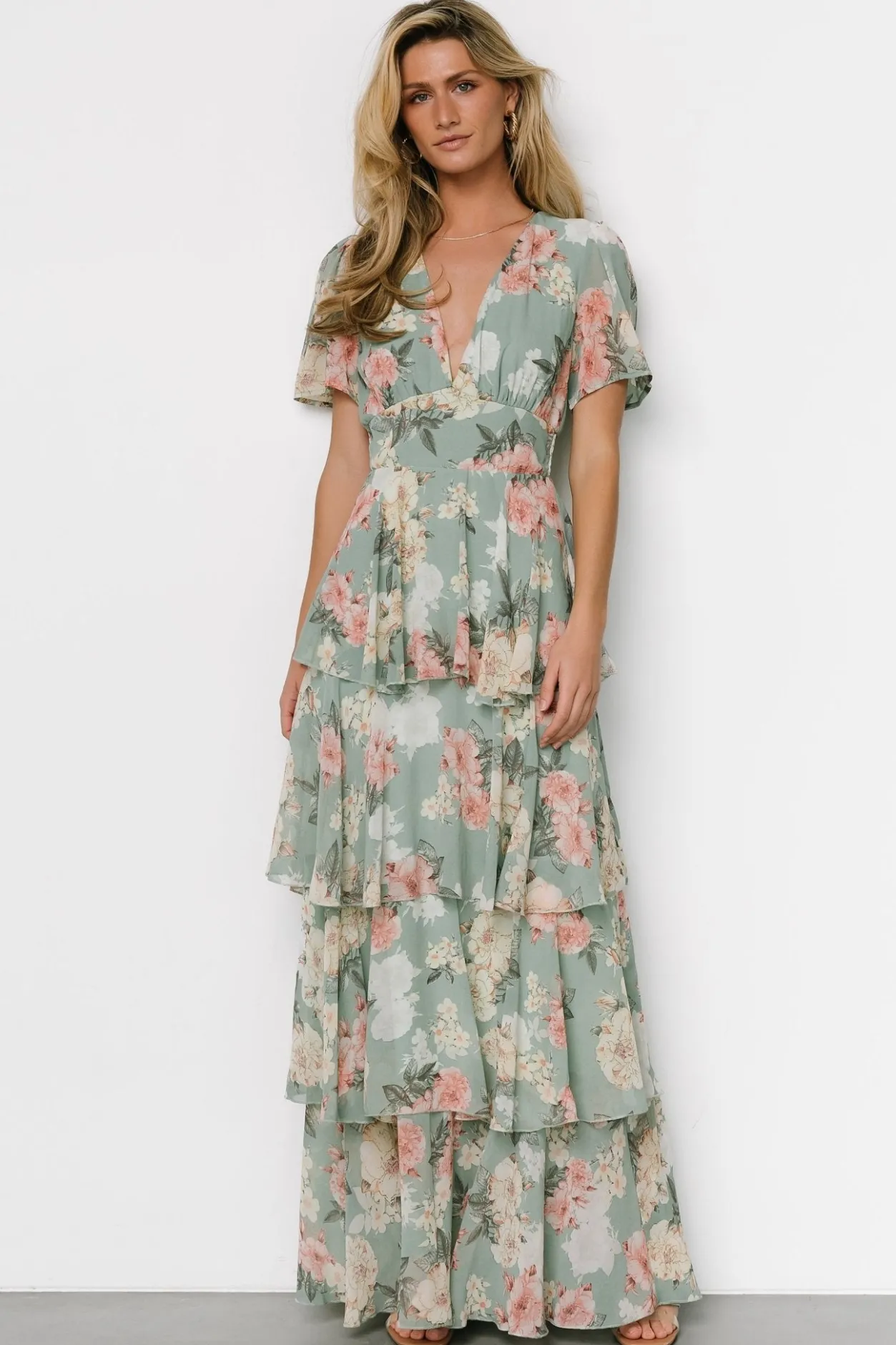 New Baltic Born Montaigne Ruffle Maxi Dress | Sage Floral SageFloral