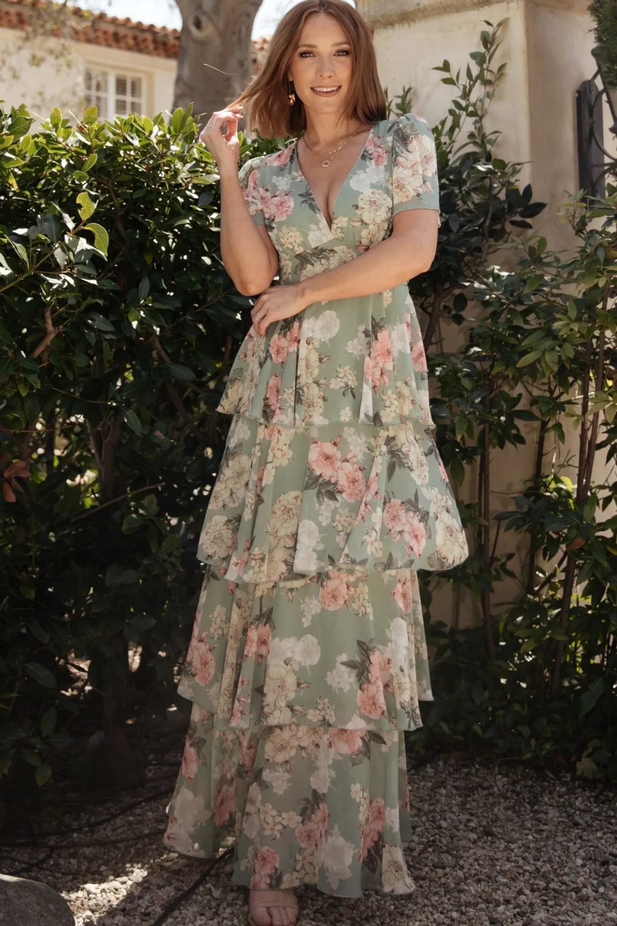 New Baltic Born Montaigne Ruffle Maxi Dress | Sage Floral SageFloral