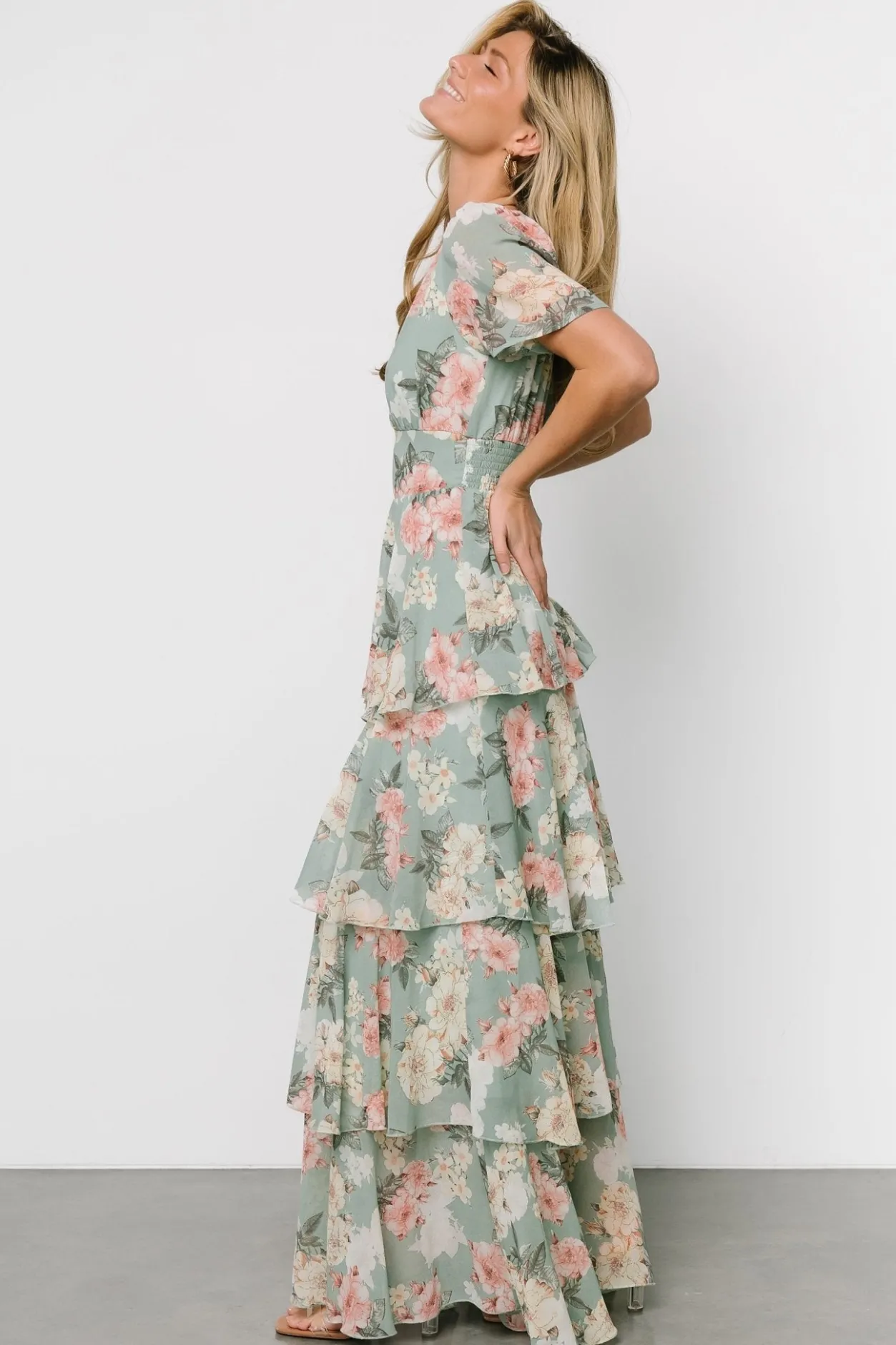 New Baltic Born Montaigne Ruffle Maxi Dress | Sage Floral SageFloral