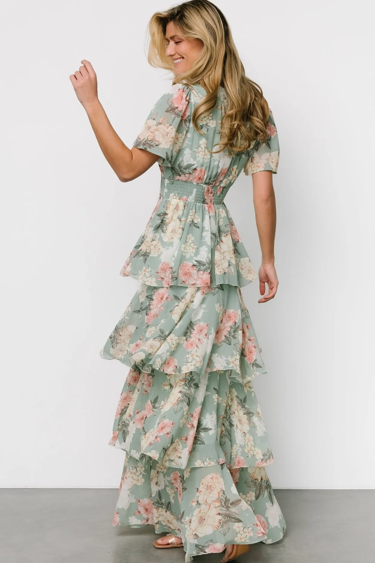 New Baltic Born Montaigne Ruffle Maxi Dress | Sage Floral SageFloral