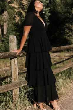 Outlet Baltic Born Montaigne Ruffle Maxi Dress | Black