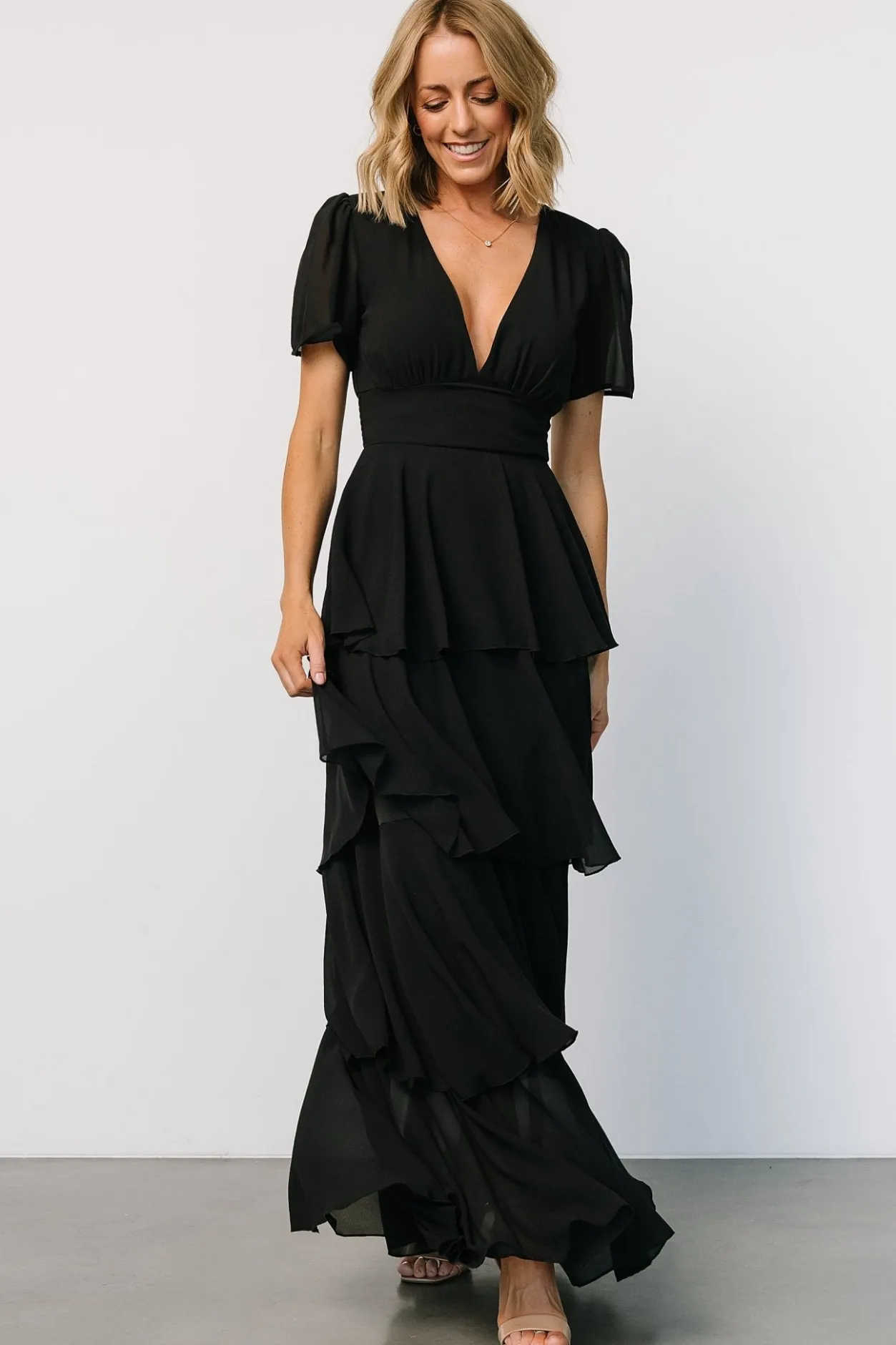 Outlet Baltic Born Montaigne Ruffle Maxi Dress | Black