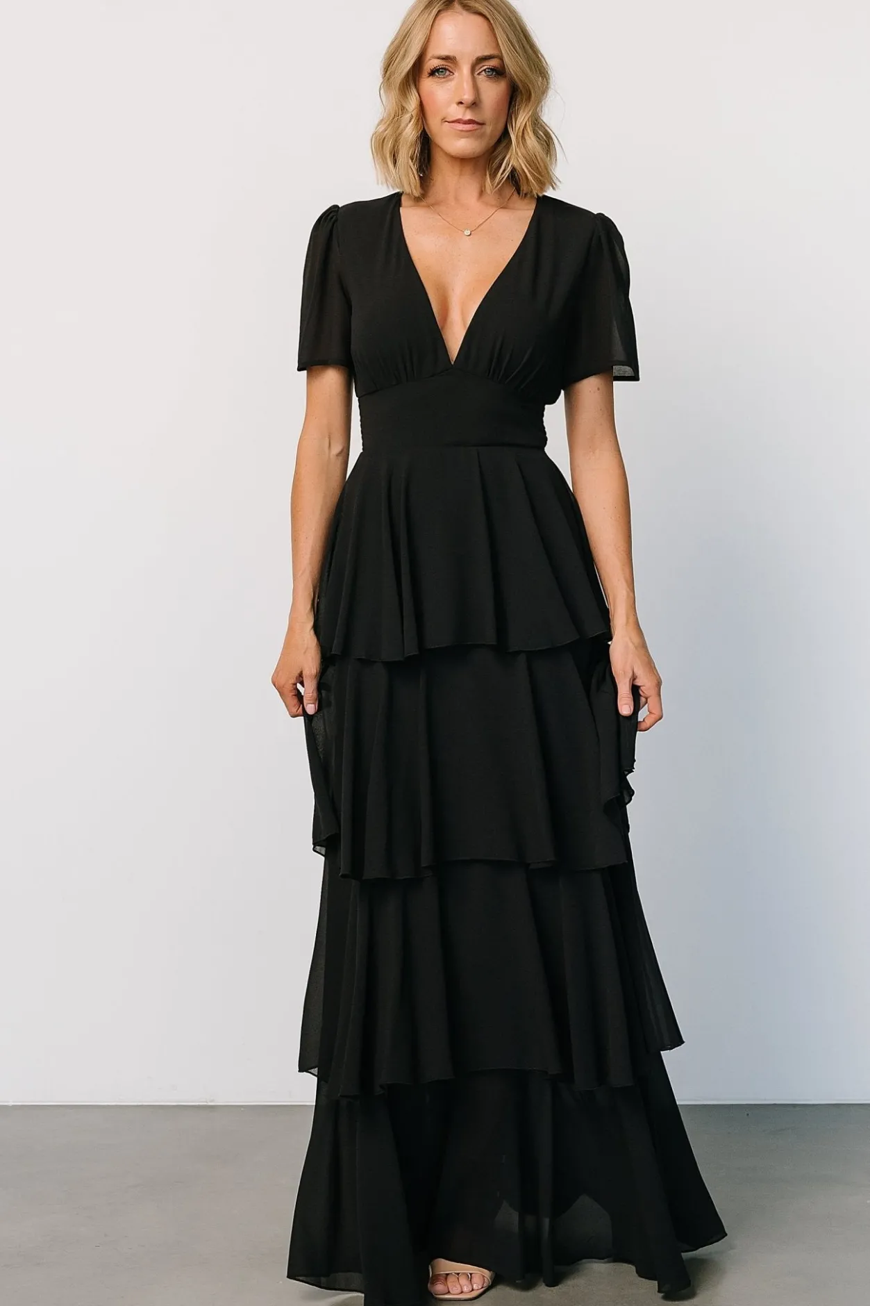 Outlet Baltic Born Montaigne Ruffle Maxi Dress | Black