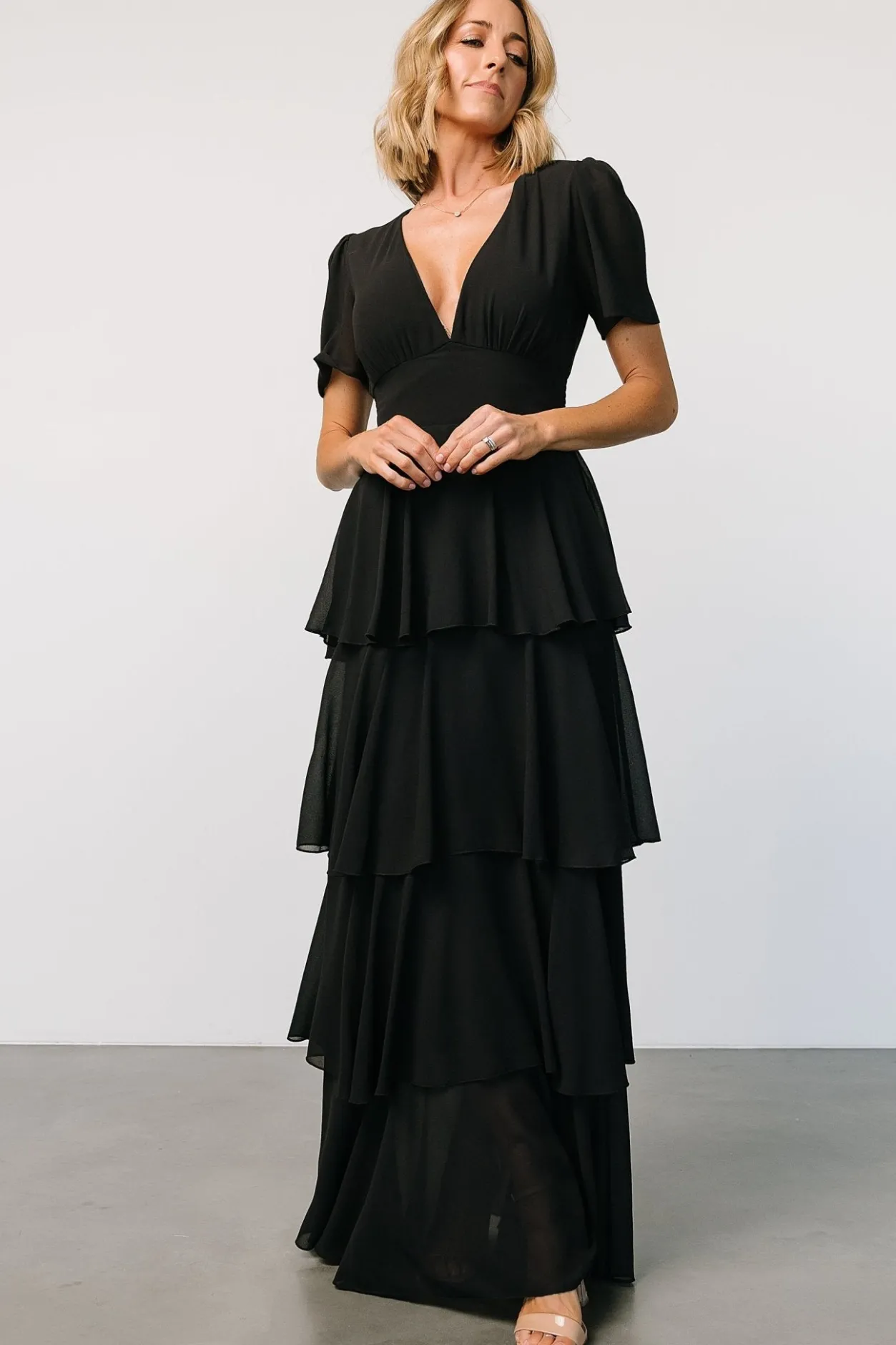 Outlet Baltic Born Montaigne Ruffle Maxi Dress | Black