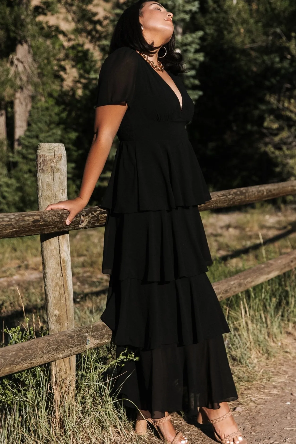 Outlet Baltic Born Montaigne Ruffle Maxi Dress | Black