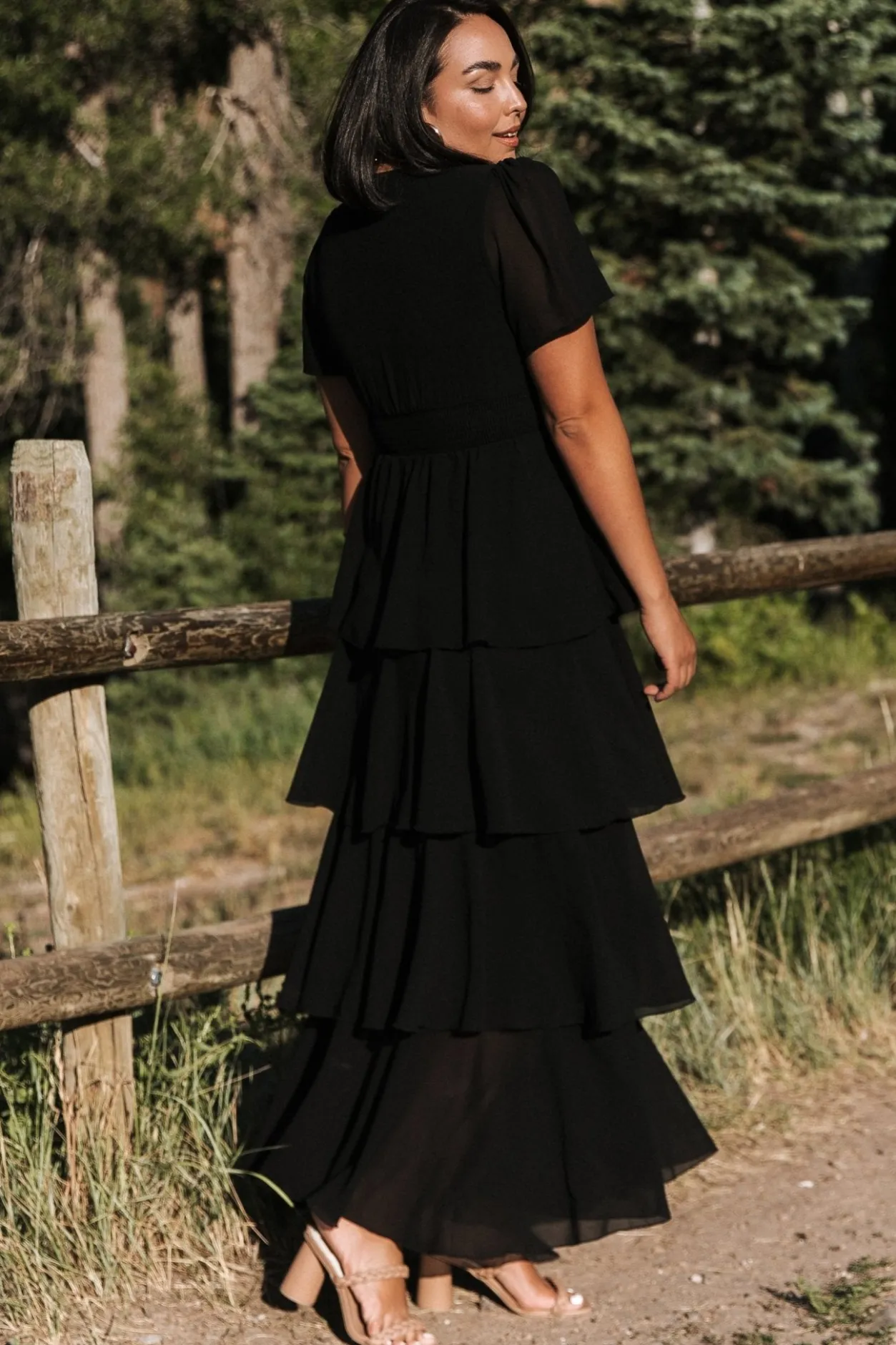 Outlet Baltic Born Montaigne Ruffle Maxi Dress | Black