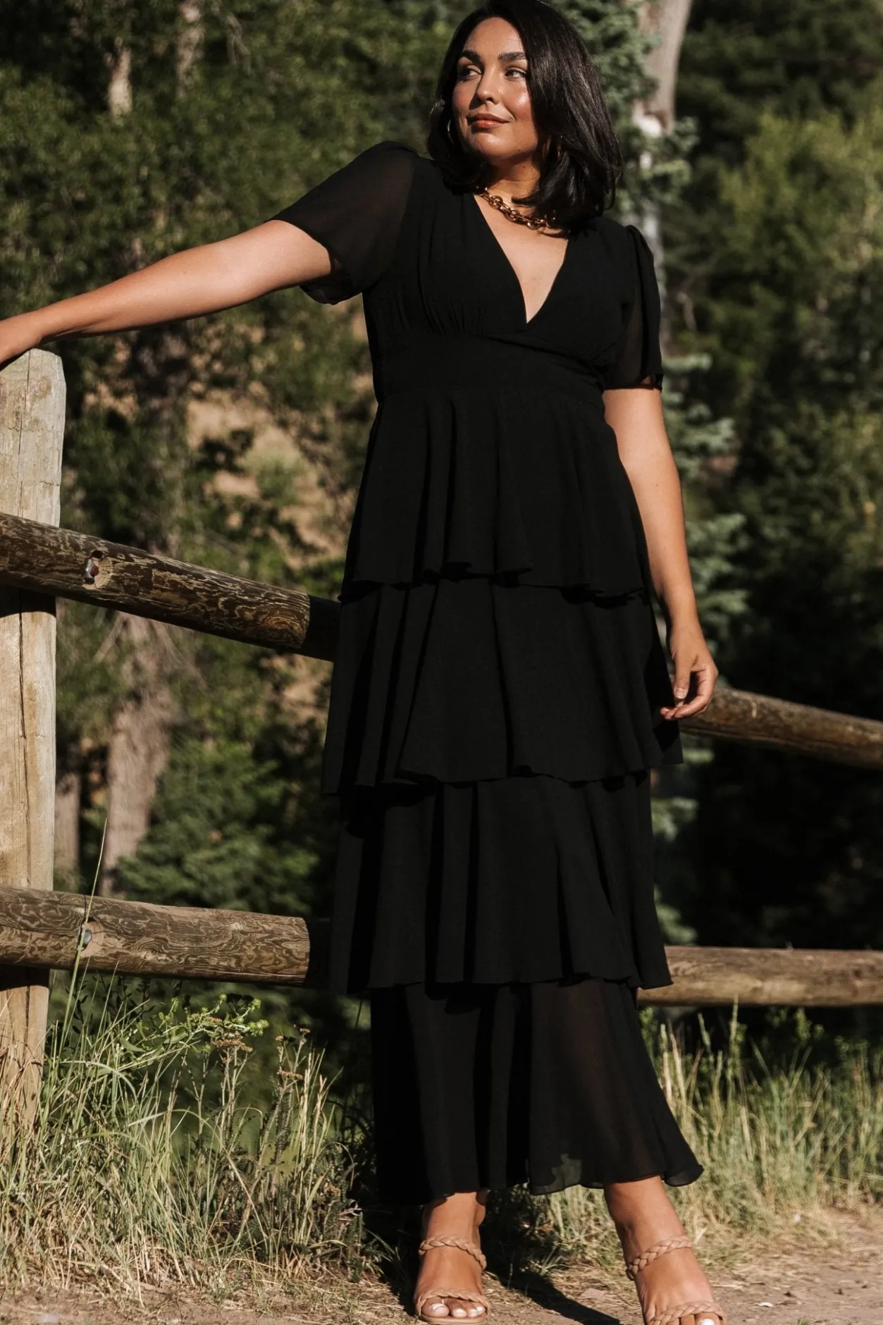 Outlet Baltic Born Montaigne Ruffle Maxi Dress | Black