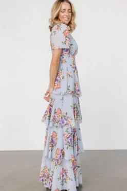 Clearance Baltic Born Montaigne Ruffle Maxi Dress | Light Blue Floral LightBlueFloral