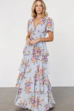 Clearance Baltic Born Montaigne Ruffle Maxi Dress | Light Blue Floral LightBlueFloral